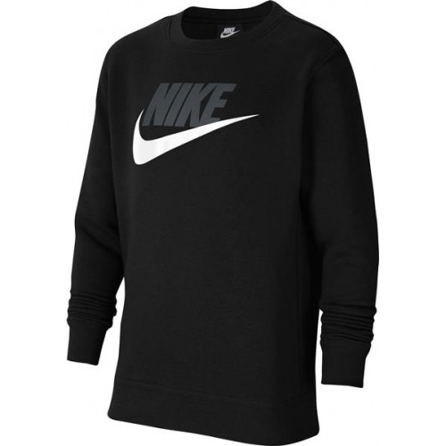 Nike Boys' Sportswear Club Fleece Black/Lt Smoke Grey Sweatshirt Nike Boys' Sportswear Club Fleece Black/Lt Smoke Grey Sweatshirt