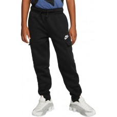 Nike Boy's Sportswear Club Fleece Cargo Black/White Pants