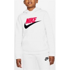 Nike Boys' Sportswear Club Pullover White/Bright Crimson Hoodie Nike Boys' Sportswear Club Pullover White/Bright Crimson Hoodie