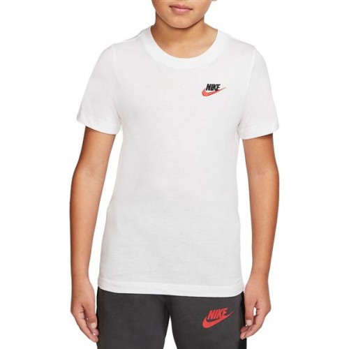 Nike Boys' Sportswear Futura White/University Red T-Shirt Nike Boys' Sportswear Futura White/University Red T-Shirt