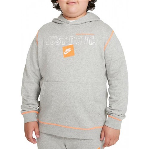 Nike Boys' Sportswear Just Do It Pullover Dark Grey Heather Hoodie Nike Boys' Sportswear Just Do It Pullover Dark Grey Heather Hoodie