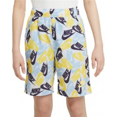 Nike Boys' Sportswear Printed Woven Psychic Blue/Citron Pulse Shorts Nike Boys' Sportswear Printed Woven Psychic Blue/Citron Pulse Shorts