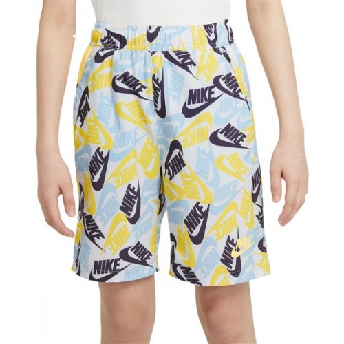 Nike Boys' Sportswear Printed Woven Psychic Blue/Citron Pulse Shorts Nike Boys' Sportswear Printed Woven Psychic Blue/Citron Pulse Shorts