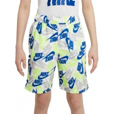 Nike Boys' Sportswear Printed Woven White/Lt Smoke Grey Shorts
