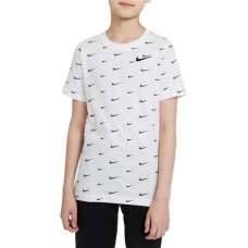 Nike Boys' Sportswear Swoosh White/Black T-Shirt Nike Boys' Sportswear Swoosh White/Black T-Shirt
