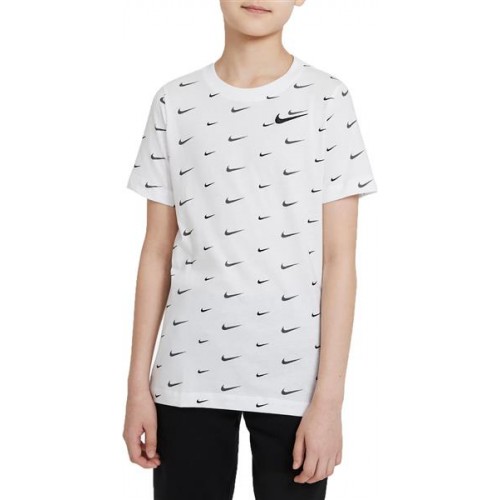Nike Boys' Sportswear Swoosh White/Black T-Shirt Nike Boys' Sportswear Swoosh White/Black T-Shirt