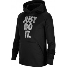 Nike Boys' Therma Just Do It Graphic Black/White Hoodie