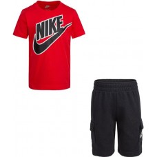 Nike Little Boys' Futura T-Shirt and Cargo Shorts Black Set