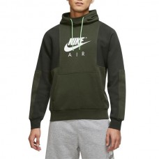 Nike Men's Air Brushed-Back Fleece Carbon Green Hoodie Nike Men's Air Brushed-Back Fleece Carbon Green Hoodie