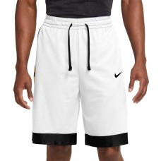Nike Men's Dri-FIT Elite Stripe Basketball White/Black/Black Shorts