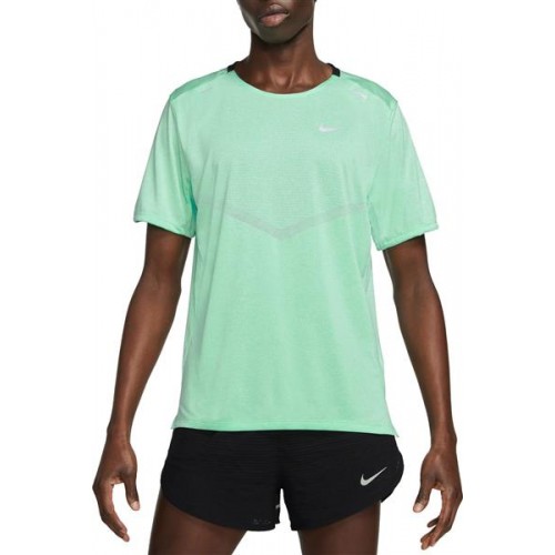 Nike Men's Dri-FIT Rise 365 Short Sleeve Running Green Glow/Htr T-Shirt Nike Men's Dri-FIT Rise 365 Short Sleeve Running Green Glow/Htr T-Shirt