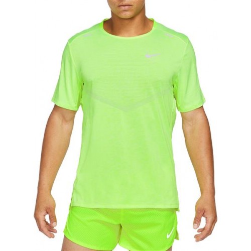 Nike Men's Dri-FIT Rise 365 Short Sleeve Running Volt/Htr/Reflective Silv T-Shirt Nike Men's Dri-FIT Rise 365 Short Sleeve Running Volt/Htr/Reflective Silv T-Shirt