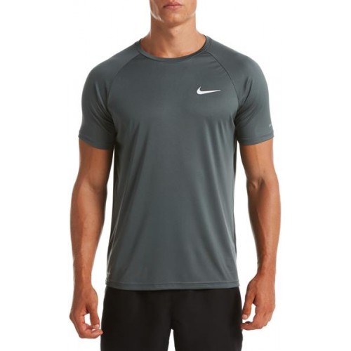 Nike Men's Essential Hydroguard Short Sleeve Iron Grey Rashguard Nike Men's Essential Hydroguard Short Sleeve Iron Grey Rashguard