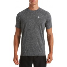 Nike Men's Heather Short Sleeve Rash Black Guard Nike Men's Heather Short Sleeve Rash Black Guard