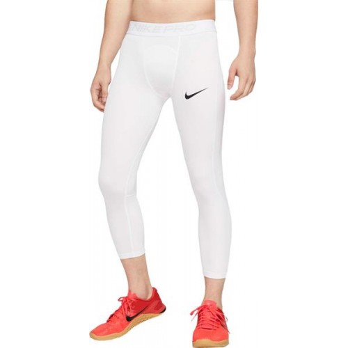 Nike Men's Pro 3/4 Length White/Black Tights Nike Men's Pro 3/4 Length White/Black Tights