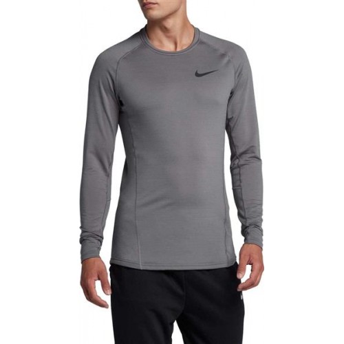 Nike Men's Pro Therma Dri-FIT Long Sleeve Gunsmoke/Black Shirt Nike Men's Pro Therma Dri-FIT Long Sleeve Gunsmoke/Black Shirt