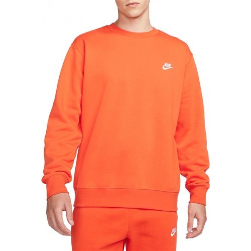 Nike Men's Sportswear Club Crewneck Team Orange Sweatshirt Nike Men's Sportswear Club Crewneck Team Orange Sweatshirt