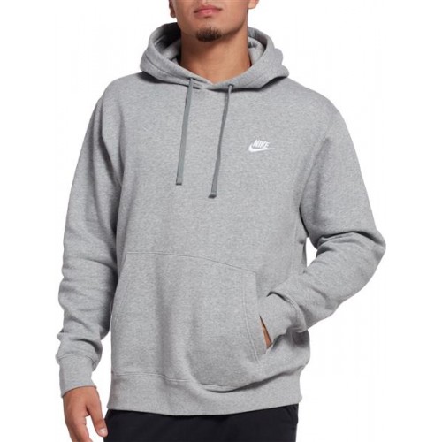 Nike Men's Sportswear Club Fleece Dark Grey Heather/White Hoodie Nike Men's Sportswear Club Fleece Dark Grey Heather/White Hoodie