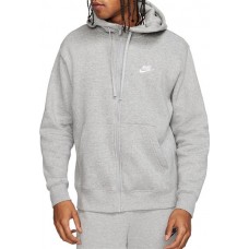Nike Men's Sportswear Club Fleece Full-Zip Dk Gry Htr/Dk Stl Gry/Wte Hoodie Nike Men's Sportswear Club Fleece Full-Zip Dk Gry Htr/Dk Stl Gry/Wte Hoodie