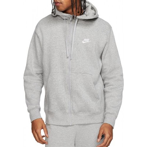 Nike Men's Sportswear Club Fleece Full-Zip Dk Gry Htr/Dk Stl Gry/Wte Hoodie Nike Men's Sportswear Club Fleece Full-Zip Dk Gry Htr/Dk Stl Gry/Wte Hoodie