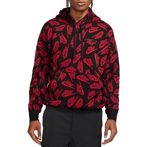 Nike Men's Sportswear Sport Essentials+ Pullover University Red/Black Hoodie Nike Men's Sportswear Sport Essentials+ Pullover University Red/Black Hoodie