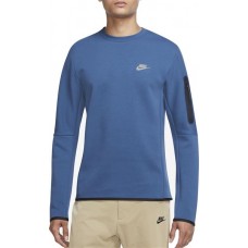 Nike Men's Sportswear Tech Crewneck Dk Marina Blue Fleece