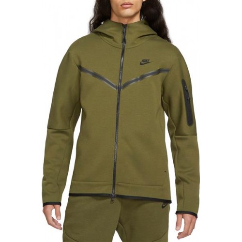 Nike Men's Sportswear Tech Fleece Full Zip Rough Green/Black Hoodie Nike Men's Sportswear Tech Fleece Full Zip Rough Green/Black Hoodie
