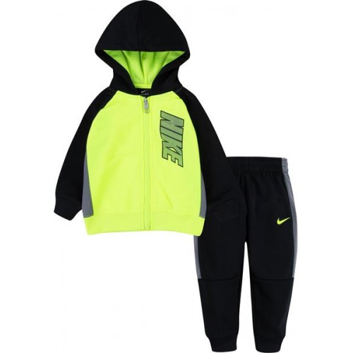 Nike Toddler Colorblock Therma-FIT Hoodie and Pants Black Set Nike Toddler Colorblock Therma-FIT Hoodie and Pants Black Set