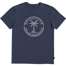 Quiksilver Men's Circle Palm Mod Short Sleeve Navy Blazer Heather T-Shirt Quiksilver Men's Circle Palm Mod Short Sleeve Navy Blazer Heather T-Shirt