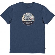 Quiksilver Men's Circle Script Short Sleeve Navy Blazer Heather T-Shirt Quiksilver Men's Circle Script Short Sleeve Navy Blazer Heather T-Shirt