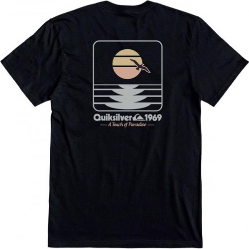 Quiksilver Men's Sunset Now Mod Short Sleeve Black T-Shirt Quiksilver Men's Sunset Now Mod Short Sleeve Black T-Shirt