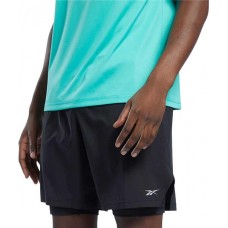 Reebok Men's Running Two-in-One Black Shorts