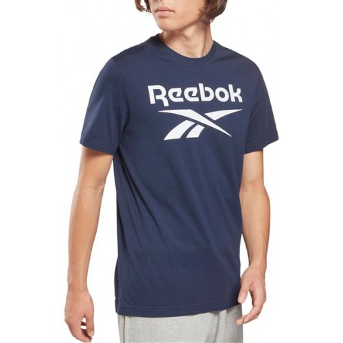 Reebok Men's Stacked Series Graphic Vector Navy T-Shirt Reebok Men's Stacked Series Graphic Vector Navy T-Shirt