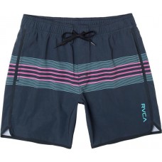 RVCA Men's Eastern Elastic Swim Black Stripe Trunks