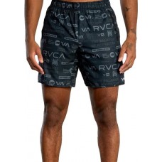RVCA Men's Yogger IV Black Brand All Over Shorts