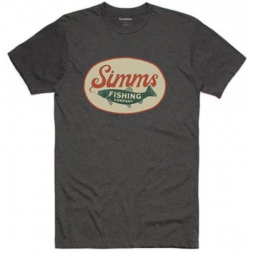 Simms Co Men's Trout Wander Charcoal Heather T-shirt Simms Co Men's Trout Wander Charcoal Heather T-shirt