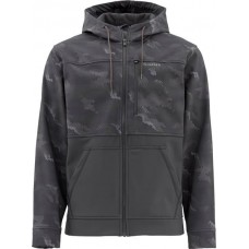 Simms Men's Rogue Fleece Full-Zip Hooded Hex Camo Carbon Jacket