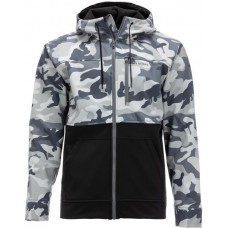 Simms Men's Rogue Fleece Full-Zip Hooded Woodland Camo Steel Jacket