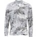 Simms Men's Solarflex Crewneck Cloud Camo Grey Shirt