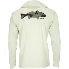 Simms Men's Tech Artist Series Redfish Wdlnd Camo/Lt Grn Hoodie