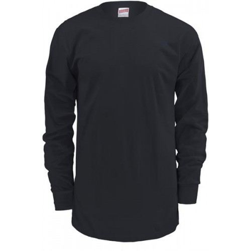 Soffe Men's Midweight Cotton Long Sleeve Black Shirt Soffe Men's Midweight Cotton Long Sleeve Black Shirt