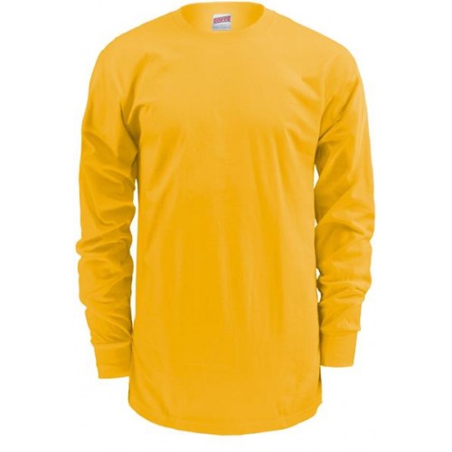 Soffe Men's Midweight Cotton Long Sleeve Gold Shirt Soffe Men's Midweight Cotton Long Sleeve Gold Shirt