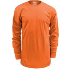 Soffe Men's Midweight Cotton Long Sleeve Orange Shirt Soffe Men's Midweight Cotton Long Sleeve Orange Shirt