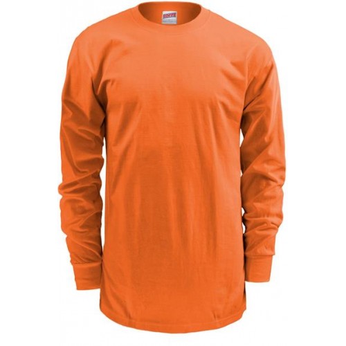 Soffe Men's Midweight Cotton Long Sleeve Orange Shirt Soffe Men's Midweight Cotton Long Sleeve Orange Shirt