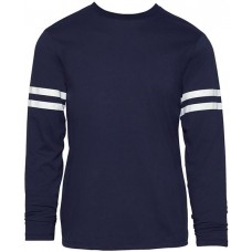Soffe Men's Striped Long Sleeve Navy Shirt