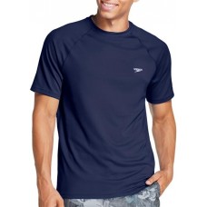 Speedo Men's Graphic Short Sleeve Swim Peacoat Shirt