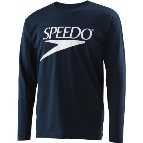 Speedo Unisex Vintage Crew Neck Long Sleeve Speedo Navy Shirt