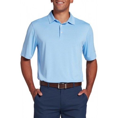 Walter Hagen Men's Essential Texture Stripe Golf Daybreak Blue Polo Walter Hagen Men's Essential Texture Stripe Golf Daybreak Blue Polo