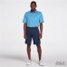 Walter Hagen Men's Perfect 11 Majors Bar Stripe Golf Nobility Blue/Daybreak Polo