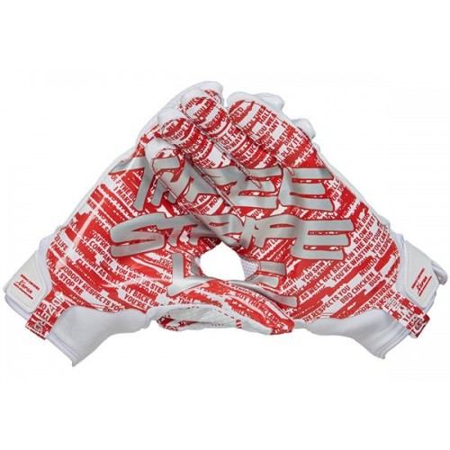 Adidas Adult Adizero 5-Star 8.0 Three Stripe Life Receiver White/Red Glove Adidas Adult Adizero 5-Star 8.0 Three Stripe Life Receiver White/Red Glove
